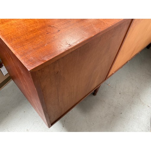 459 - BADGED McINTOSH LONG JOHN TEAK SIDEBOARD WITH 3 DRAWERS AND 3 DOORS H31” W80” D19”