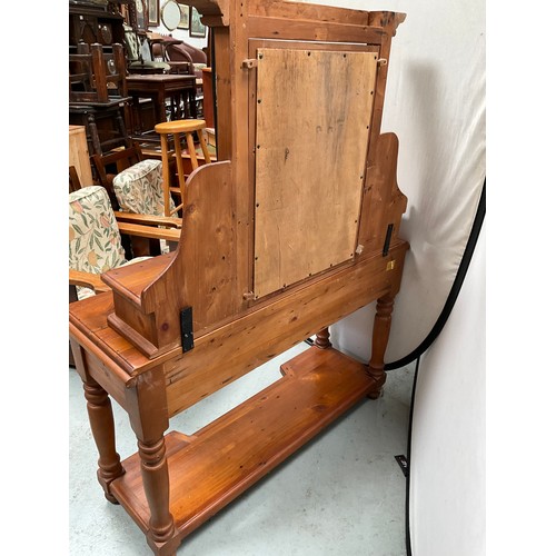 461 - MODERN PINE DRESSING TABLE WITH JEWELLERY DRAWERS ON TURNED LEGS H60” W47” D16”