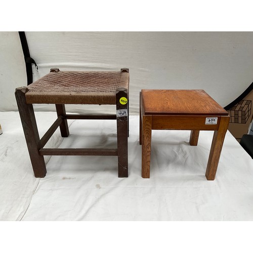 469 - 2 VINTAGE STOOLS A/F