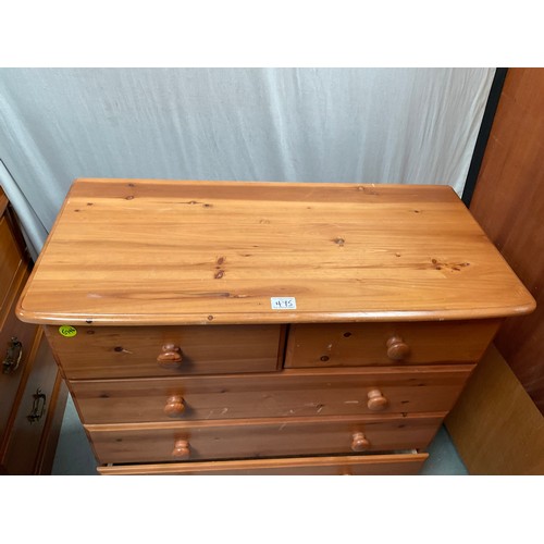 475 - MODERN PINE BEDROOM CHEST WITH 2 SHORT DRAWERS AND 4 LONG DRAWERS H36” W32” D16”