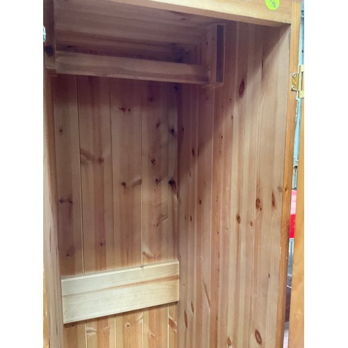 477 - MODERN PINE 3 DOOR WARDROBE WITH 2 DRAWERS TO BASE  H72” W52” D22”