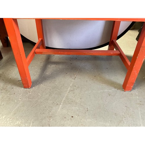 480 - VINTAGE PAINTED PINE KITCHEN TABLE WITH DRAWER H31” W33” D27”