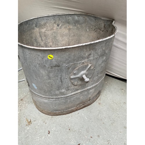 479 - VINTAGE METAL GALVANISED POURING BUCKET H24” W26” D24”