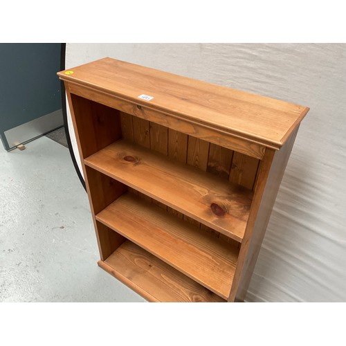 497 - WAXED PINE BOOKCASE H40” W29” D9”