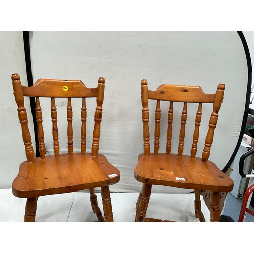 499 - PAIR OF MODERN PINE KITCHEN CHAIRS