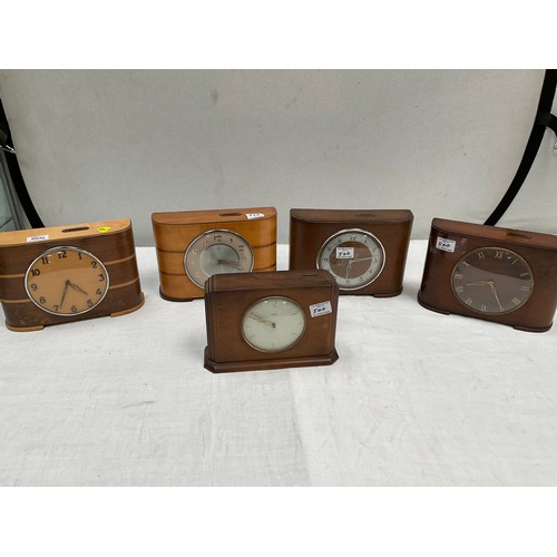 500 - 5 VINTAGE COIN OPERATED MANTLE CLOCKS