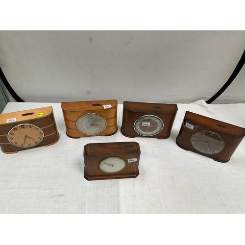 500 - 5 VINTAGE COIN OPERATED MANTLE CLOCKS