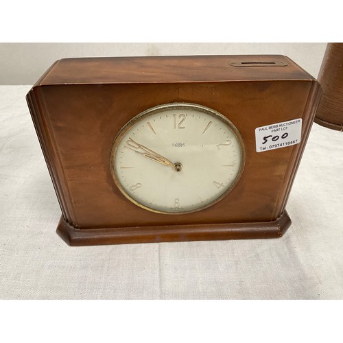 500 - 5 VINTAGE COIN OPERATED MANTLE CLOCKS