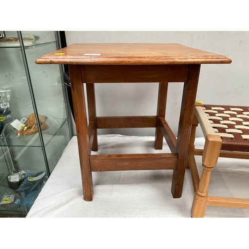 507 - VINTAGE OAK LAMP TABLE AND FOOT STOOL