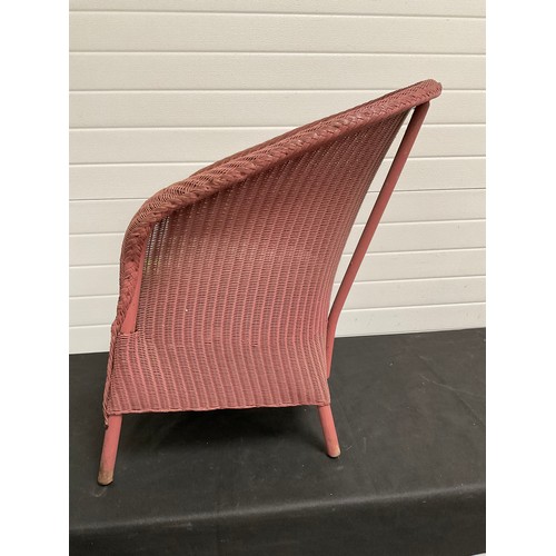 506 - VINTAGE LLOYD LOOM BEDROOM CHAIR WITH UPHOLSTERED SEAT