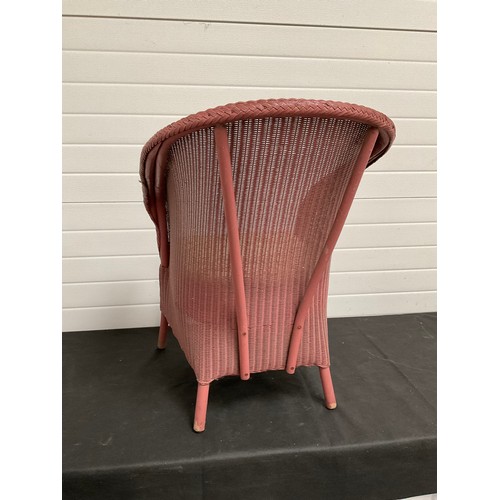 506 - VINTAGE LLOYD LOOM BEDROOM CHAIR WITH UPHOLSTERED SEAT