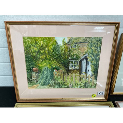 515 - 4 MODERN FRAMED WATERCOLOURS (LARGEST 21” x 17”)