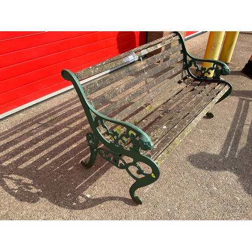 520 - GARDEN BENCH WITH CAST IRON BENCH ENDS H29” W50” D22”