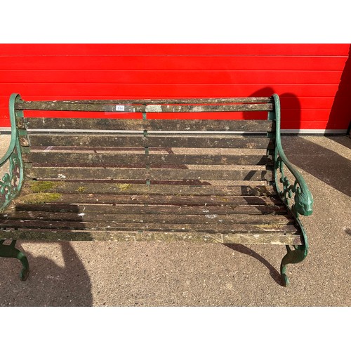 520 - GARDEN BENCH WITH CAST IRON BENCH ENDS H29” W50” D22”