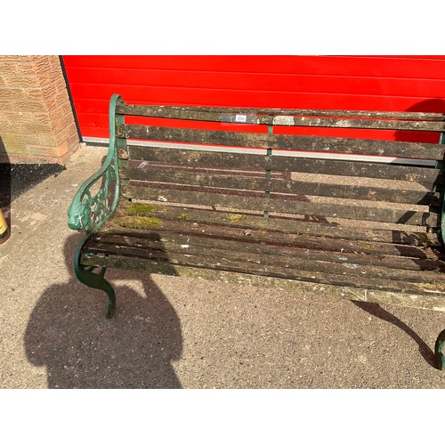 520 - GARDEN BENCH WITH CAST IRON BENCH ENDS H29” W50” D22”