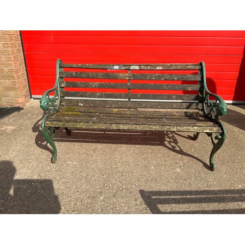 520 - GARDEN BENCH WITH CAST IRON BENCH ENDS H29” W50” D22”