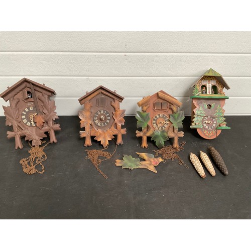 520A - BOX OF CUCKOO CLOCKS (4) A/F