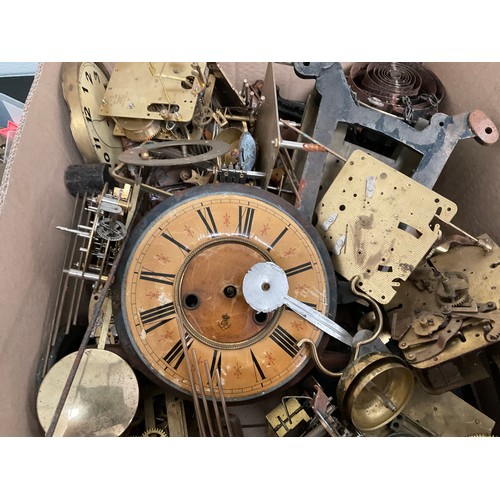 527 - 2 BOXES OF CLOCK WORKS AND PARTS