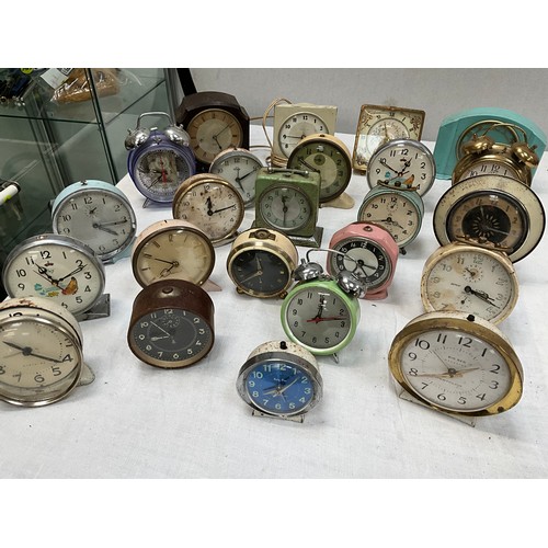 534 - BOX OF CLOCKS (24) ALARM CLOCKS ETC