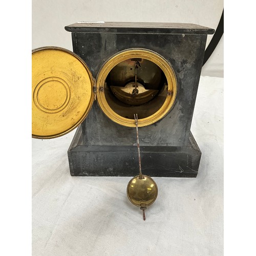 536 - LARGE VICTORIAN MARBLE CLOCK (NO KEY OR PENDULUM)
2 VICTORIAN SMALLER MARBLE CLOCKS (1 WITH KEY AND ... 