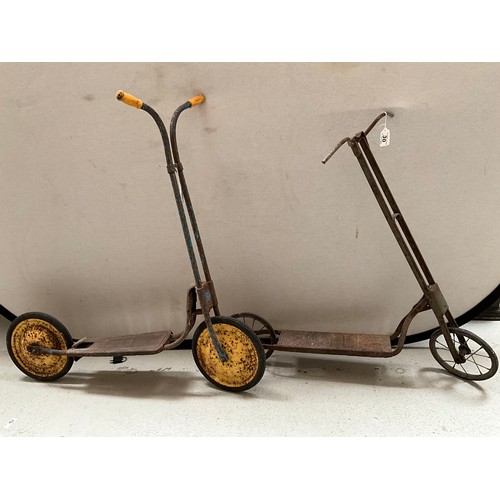 30 - 2 VINTAGE CHILDREN SCOOTERS A/F