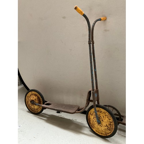 30 - 2 VINTAGE CHILDREN SCOOTERS A/F