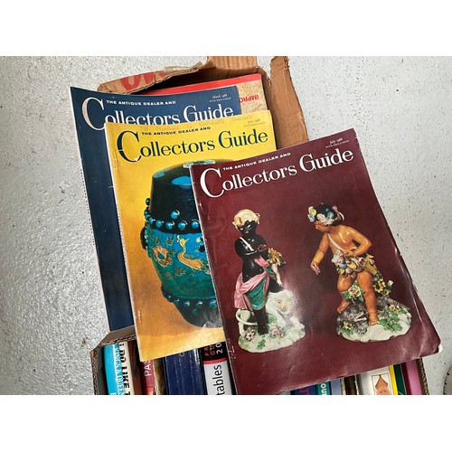 46 - 2 BOXES OF BOOKS AND BOX OF COLLECTORS GUIDE MAGAZINES