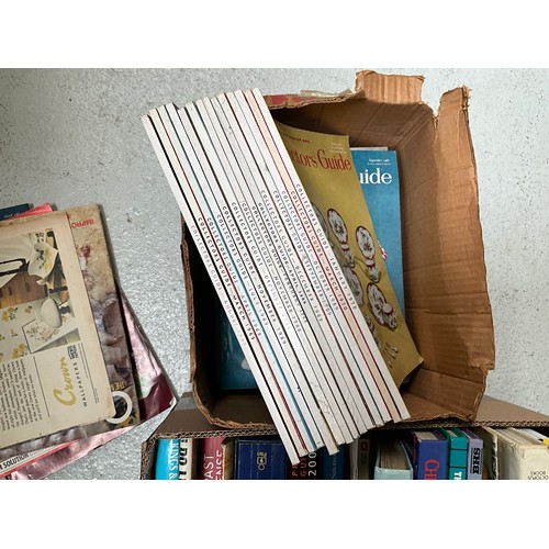 46 - 2 BOXES OF BOOKS AND BOX OF COLLECTORS GUIDE MAGAZINES