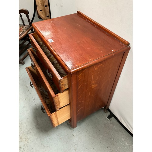 Vintage Oak 3 Drawer Bedroom Chest H31” W24” D17”