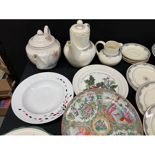 17 - TWO BOXES OF CHINA TO INCLUDE PORT MEIRION , ROYAL DOULTON ETC