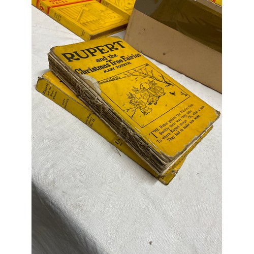 23 - BOX OF VINTAGE RUPERT THE BEAR BOOKS A-F