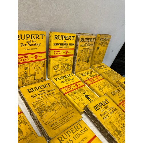 23 - BOX OF VINTAGE RUPERT THE BEAR BOOKS A-F