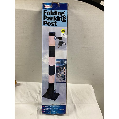 36 - STREET WISE FOLDING PARKING POST IN BOX