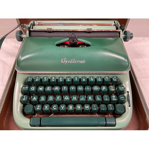 48 - VINTAGE CASED OPTIMA TYPEWRITER