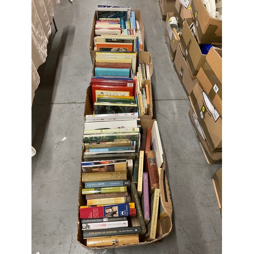 55 - THREE BOXES OF BOOKS TO INCLUDE PAPERBACKS ETC