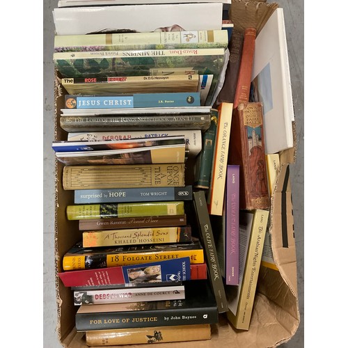 55 - THREE BOXES OF BOOKS TO INCLUDE PAPERBACKS ETC