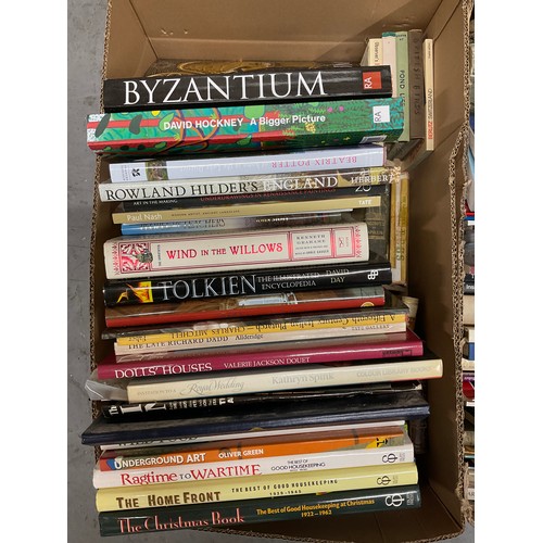 57 - THREE BOXES OF BOOKS TO INCLUDE HARDBACKS ETC