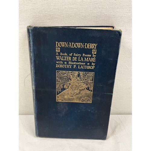 96 - CORNERS OF GREY OLD GARDENS ILLUSTRATED BOOK , DOWN DERRY BOOK OF FAIRY POEMS BY WALTER DE LA MARE I... 