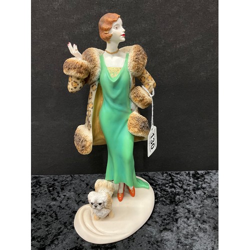 130 - COALPORT MINATURE FIGURE ANGELA AND A COALPORT ROARING 20S DELIA FIGURE.