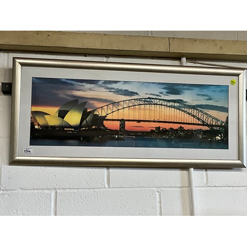 154 - TWO PICTURES TO INCLUDE SYDNEY HARBOUR BRIDGE AND WATERCOLOR PRINT SIGNED