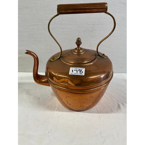 178 - TWO VICTORIAN COPPER KETTLES A-F