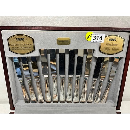 314 - VINERS 44 PIECE CANTEEN OF CUTLERY.