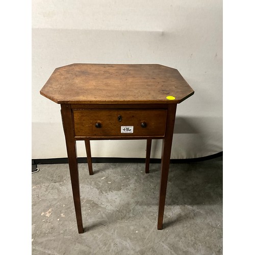 486 - EARLY MAHOGANY SIDE TABLE WITH DRAWER A/F H25