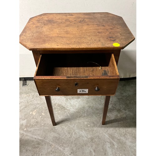 486 - EARLY MAHOGANY SIDE TABLE WITH DRAWER A/F H25