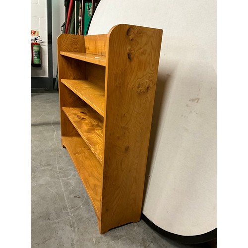 493 - THREE BOOK SHELVES TO INCLUDE A PINE WALL SHELF A.F