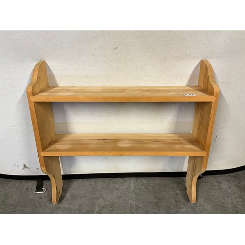 493 - THREE BOOK SHELVES TO INCLUDE A PINE WALL SHELF A.F