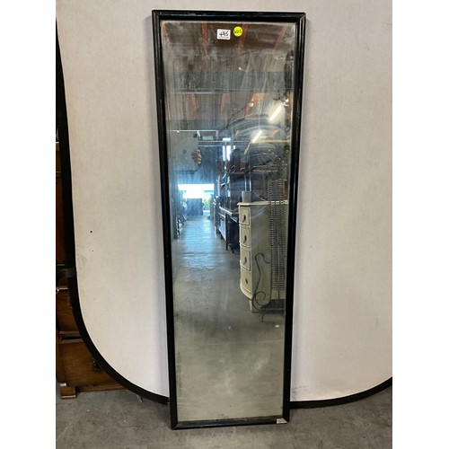 495 - EBONY FRAMED WALL MIRROR A/F H57