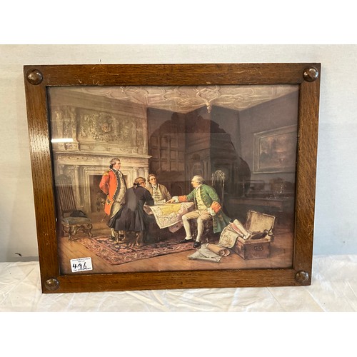 496 - THREE OAK FRAMED TAVERN PRINTS A/F