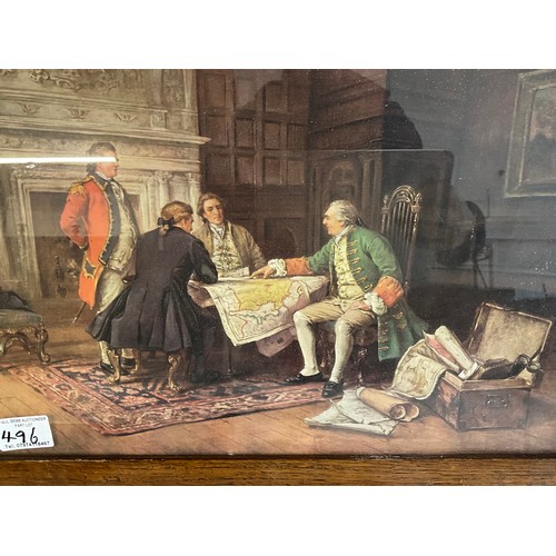496 - THREE OAK FRAMED TAVERN PRINTS A/F