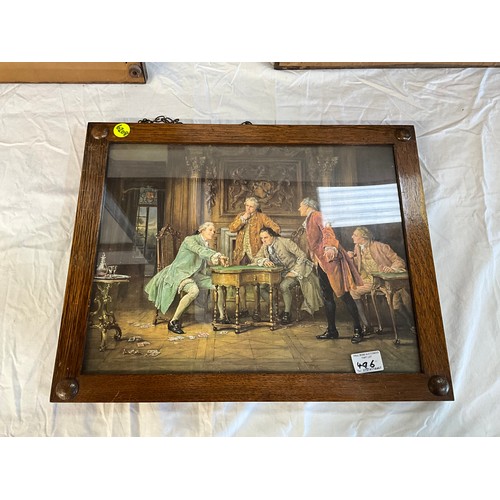 496 - THREE OAK FRAMED TAVERN PRINTS A/F